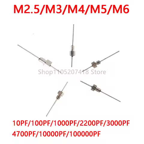 50PCS Feed-through Capacitor 1000pF 100V 102 1NF 10pf 100pf 2200pf 3300pf 4700pf Metric M2.5/M3/M4/M
