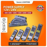 Power supply 12V & 24v 60W 100W 150W 200W Strip Light Power Supply Driver