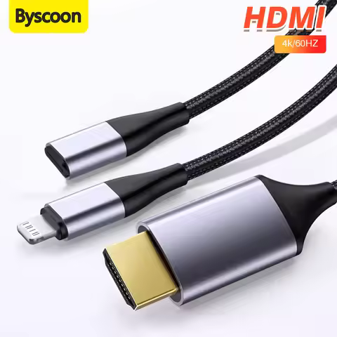 4K/60Hz Lightning to HDMI Adapter Cable For iPhone 17 16 15 to Digital TV HDTV Monitor Projector Dis