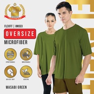 888co FlexFit Microfiber T shirt Oversize Baju Jersey Oversize Lelaki Perempuan Wasabi Green