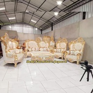 Sofa 1Set Terbaru 2025 Seribu Bunga Kursi Sultan Bangku Sofa Ruang Tamu Jati Jepara