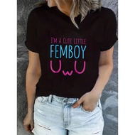 I'm a Cute Little Femboy Crew Neck Casual Short Sleeve Print Funny Designer shirt Vintage Summer Gra