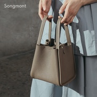 Songmont Medium Basket bag with gift box cowhide bag Single shoulder Crossbody sling bag Alphabet bag handbag for women