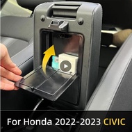 For Honda Civic FE 2022 2023 2024 Car Organizer Center Console Hidden Storage Box Trim For Civic 11t