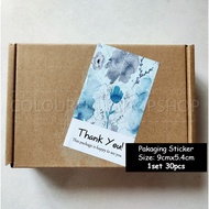 30pcs 9x5.4 cm Flower (C) Thank You Sticker Pelekat Terima Kasih Bunga Packaging Seal Unique Design