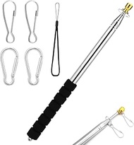 6pcs Portable Handheld Flag Pole for Carrying Set, Stainless Steel Telescopic Tour Guide Flagpole wi