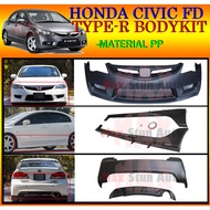 HONDA CIVIC FD FD2 FD2R 06-11 TYPE R BODYKIT SKIRT LIP SPOILER BUMPER MATERIAL PP