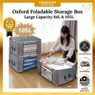 《Mega Deal》84/105L Large Clothes Storage Box Foldable Oxford Box Frame Storage Box clothes organizat