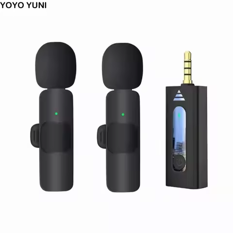Wireless K35 Lavalier Lapel Microphone Omnidirectional Bluetooth 5.3 K35 Condenser Mic Noise Reducti