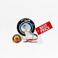 4" INCH RUBBER TROLLEY WHEELS ON - TROLLEY DISPLAY WHEELS - TABLE WHEELS