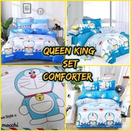 Cadar Doraemon Bedsheet Cartoon Anime Super Single 5in1 Queen King 7in1 Comforter Set NHTA