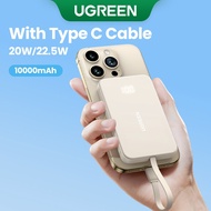 UGREEN 10000mAh PD 20W Powerbank with Tpye C cable 3 ports Fast Charging for Apple 8-15  Airpods HUA