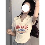 baju lengan panjang perempuan women T-shirt lengan pendek polo kolar tulen wanita