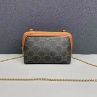 Celine 凱旋門老花貝殼鏈條包