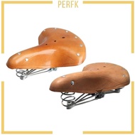 [Perfk] Cowhide Seat universal Saddle for Cruiser, Road Bike, , Mountain Bike, -Bike