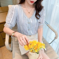 White Retro Temperament Summer) v Women quip Sleeve 2 Shirts 2 Reese 20 Lace 2 Tops & type Short Sle