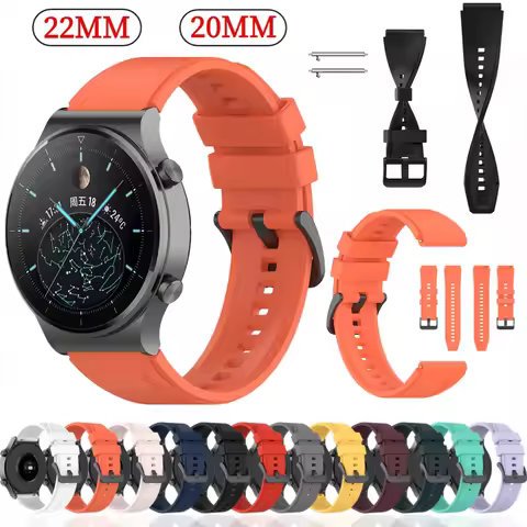 22mm 20mm Official Silicone Band for Huawei Watch GT2 Pro Bracelet for Huawei GT 2 3 Pro/Samsung Wat
