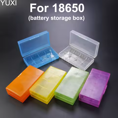 YUXI 1PC 18650 Storage Box Lithium Battery For Rechargeable Batteries Hard Bag Cover Cells Hard Plas