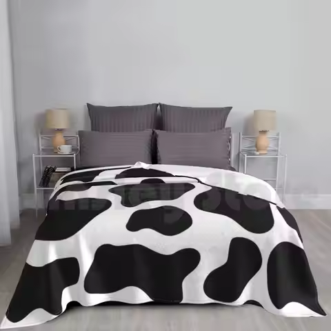 Cow Animal Print Pattern Blanket Fashion Custom Emily Zigo Cow Cow Moo Star Animal Animal Cheetah Le