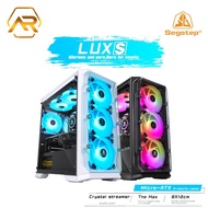Segotep Lux S Tempered Glass M-ATX Gaming Casing With 3 RGB FAN (Black/White)