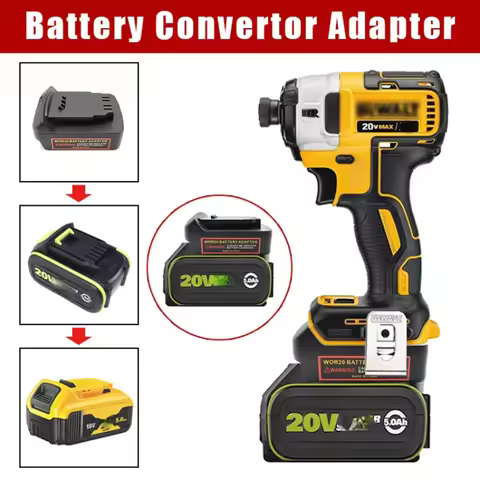 Battery Adapter Compatible For Worx 20v 5Feet Big Feet Converted To Compatible For Dewalt 18V 20V Ba