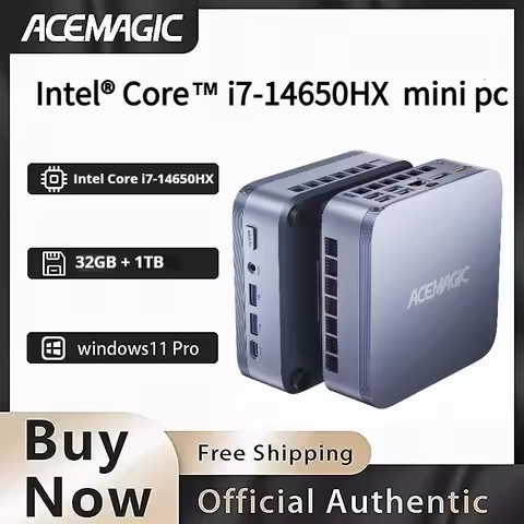 Mini PC with Intel Core i7-14650HX 32GB RAM 1TB SSD Preinstalled Win11 Pro Triple 4K Display Mini PC