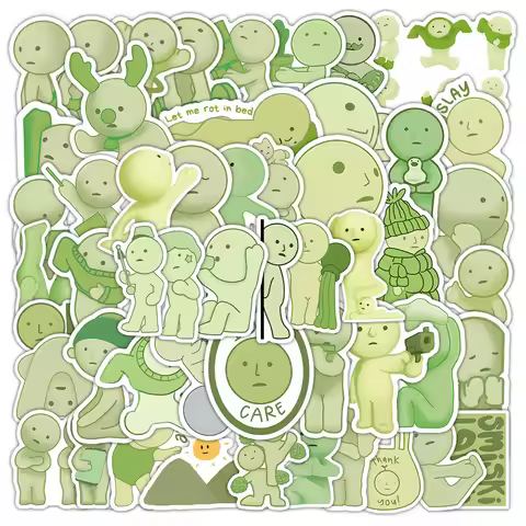 52Pcs Cute Smiski Stickers Smiski Hippers DIY Stickers Scrapbooking Phone Luggage Skateboard Waterpr