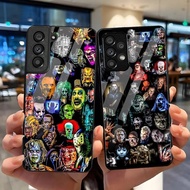 HALLOWEEN HORROR  CHARACTERS Collection Tempered Glass Phone Case For Samsung Galaxy S9 Plus S10 S10