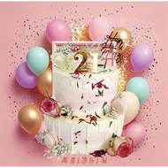 Two Tier Floral theme Birthday Cake 18th | 21st Birthday Cake | Party | Celebration | Event | Specia