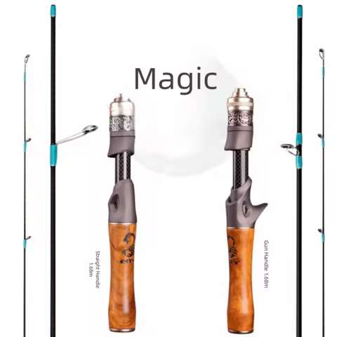 Wood Handle Ultra-Light Fishing Rod Lure WT 1.5-9g Line WT 3-6LB Spinning Fishing Rod Fast Action Ca