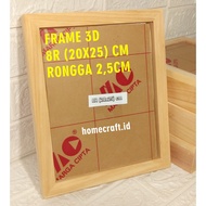  Frame Photo Frame/ 3D Wooden Frame/ size 8R 20x25 + acrylic glass. Anti-shatter
