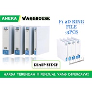 F1 EAST-FILE 2D PVC WHITE RING FILE/2D RING FILE A4/25mm/40mm/50mm/65mm(SET X 3PCS)