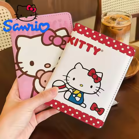 Kawaii Sanrio Hello Kitty Passport Holder Multi Card Slots Travel Document Organizer Portable Passpo