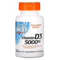 Doctor's Best, Vitamin D3, 5000 iu, 180 Softgels