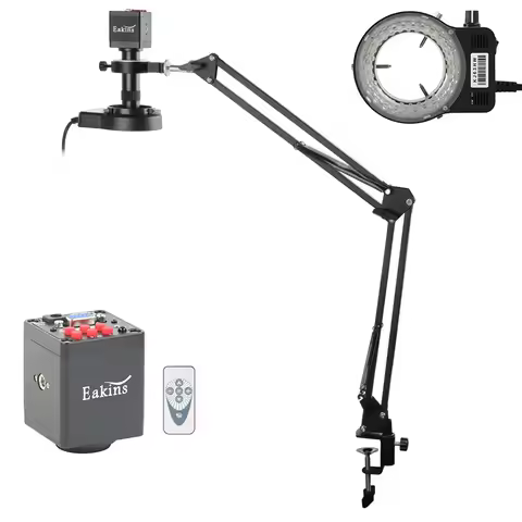 Eakins 1080P HDMI VGA Digital Video Microscope Camera Industrial Adjustable 130X C mount Lens 56 Rin