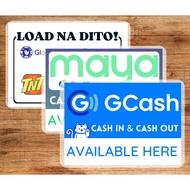 A&amp;J Gcash Maya Bank Load Laminated Signage A4 Size Sign