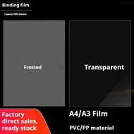 A4 Binding Film Plastic Cover Frosted Transparent Cover Cover Paper File Binding a4 a3