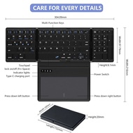 JOMAA Foldable Keyboard Bluetooth Wireless Keyboard With Touchpad Portable keyboard Ultra Slim Pocke