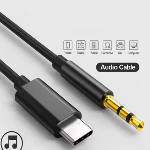 USB C To 3.5mm Aux Audio Cable Type C to 3.5mm Headphone Jack Audio Adapter Cord for Samsung S25 Not