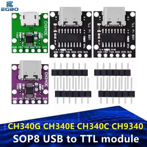 CH340N SOP8 USB-TTL Converter Module Programmer with Built-in Oscillator, Replaces CH340G CH340E CH3