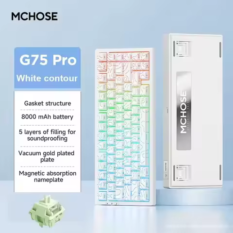 MCHOSE G75 Pro Customized Mechanical Keyboard 8000mAh Wireless Bluetooth Tri-mode Hot Swap RGB PBT G