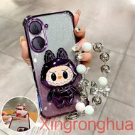 Casing For Vivo Y03 Y18 Y18E Y37 Phone case New 3D LaBu Bracket softCase with bracelet lanyard
