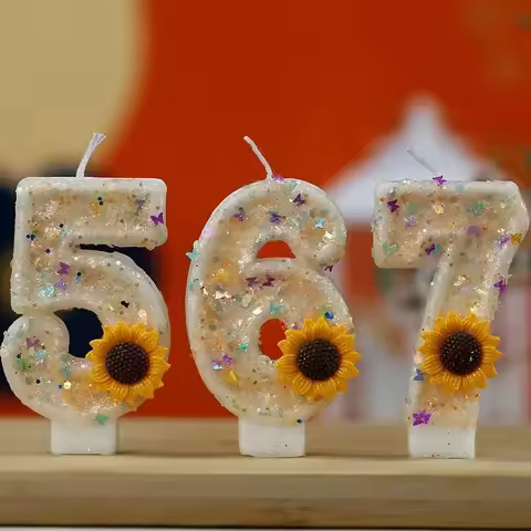0-9 Number Candle Cake Birthday Candle Daisy Flower Decoration Party Atmosphere Candle Girl Birthday