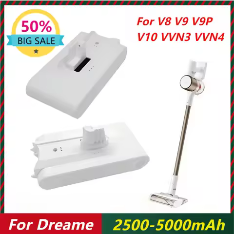 2500-5000mAh Lithium Battery for Dreame V8 V9 V10 V9P XR VVN3 VVN4 Handheld Cordless Vacuum Cleaner 