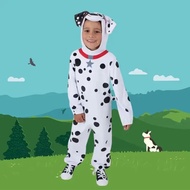 Kids Unisex Polyester Plush Cartoon Dalmatian Jumpsuit Costume - Perfect for Halloween Parties