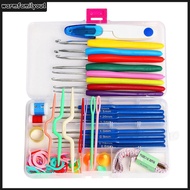 【สต๊อกพร้อม】16 Size Crochet Hook Set Knitting Needle Stainless Steel Long Crochet Needles Crochet Ne