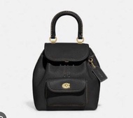 Coach Riya Backpack Black Pebble Leather