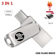 HP Pen Drive 1TB 2TB USB 3.1 Flash Drive 3-IN 1 OTG Type-C High Speed 1TB 512GB USB Micro OTG Stick Large Capacity Portable SSD