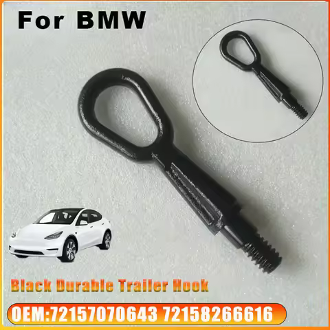 1pcs Black Durable Trailer Hook Metal Towing Eye Hook for BMW 1 3 5 7 X5 X3 72157070643 72158266616 