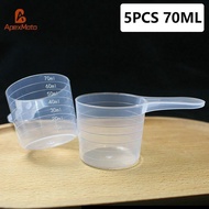ApexMoto 5PCS 70ML Plastic Measuring Cup With Scale Transparent Mixing Cup Measuring Jar Container B